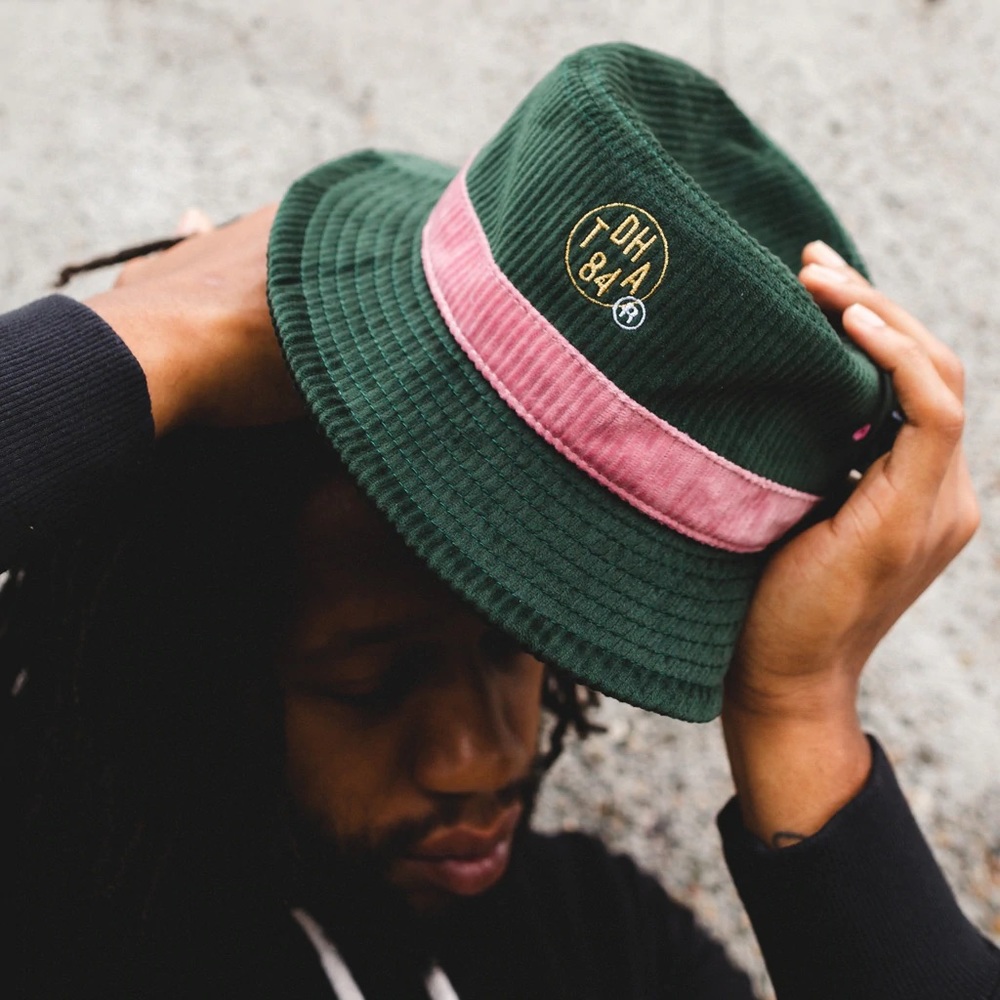 Green Corduroy Bucket Hat